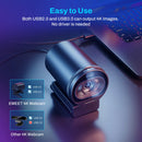 Webcam 4K com Microfone e Autofoco para Video Calls, Streaming, YouTube, TikTok.  Web Camera 1080P 60FPS